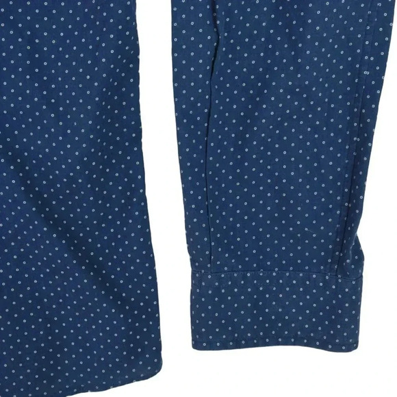 Vince || Men's Navy Micro Dots Career Collared Shirt Long Sleeve Size Small - Picture 8 of 9